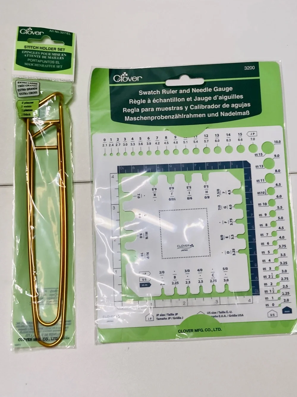 NEW Clover Swatch Ruler & Needle Gauge and‎ 2 Stitch Holders